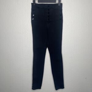 J Brand Womens Jeans Size 26 Black Natasha Sky High Skinny Leg Dark Wash
